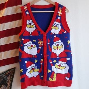 Ugly Christmas Sweater Vest Santa
